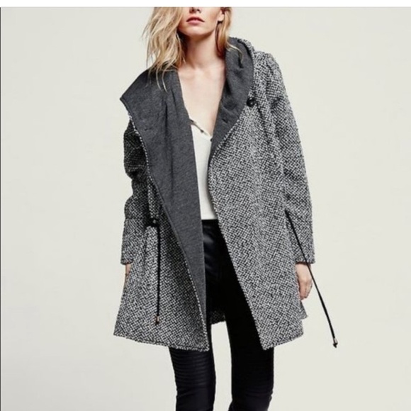 Free People tweed Satellite Image wool blend Swing Coat - Picture 5 of 12
